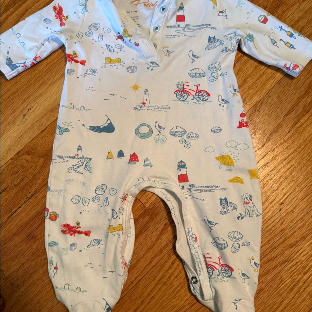Petidoux Whimsical Nautical Kids Footie